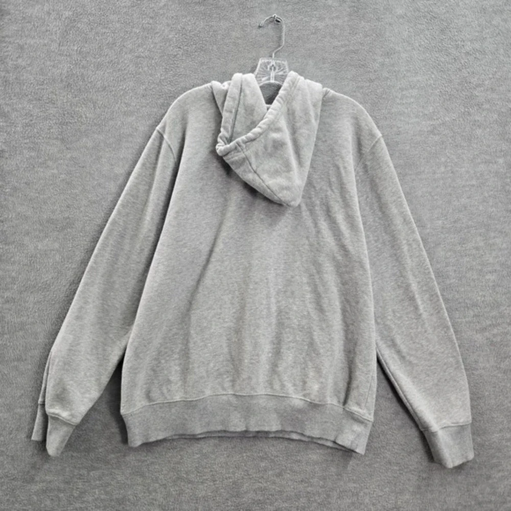 The North Face Men Sweatshirt‎ Large Gray Logo Fleece Pullover Drawstring